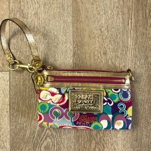 Coach Poppy Colorful Wristlet